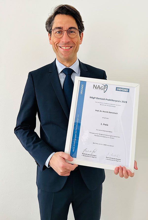 NAgP-Dentaid-Praktikerpreis – 1. Preis verliehen an Prof. Dr. Henrik Dommisch